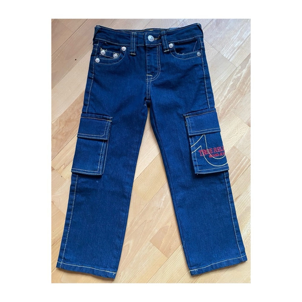 True Religion Kids Ricky Blue Cargo Jeans - Picture 2 of 4